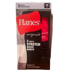 Hanes Originals Ultimate Men's 3-pack Boxer Briefs Moisture-Wicking Size 2XL